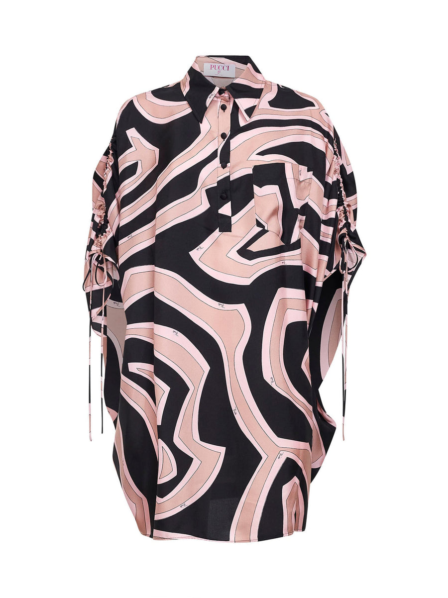 Kaftan Dress Labirinto Print Multicolour Silk