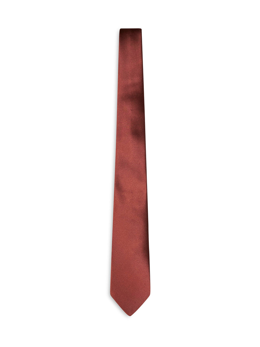 Tie Silk Satin Copper Brown Ties & Bow
