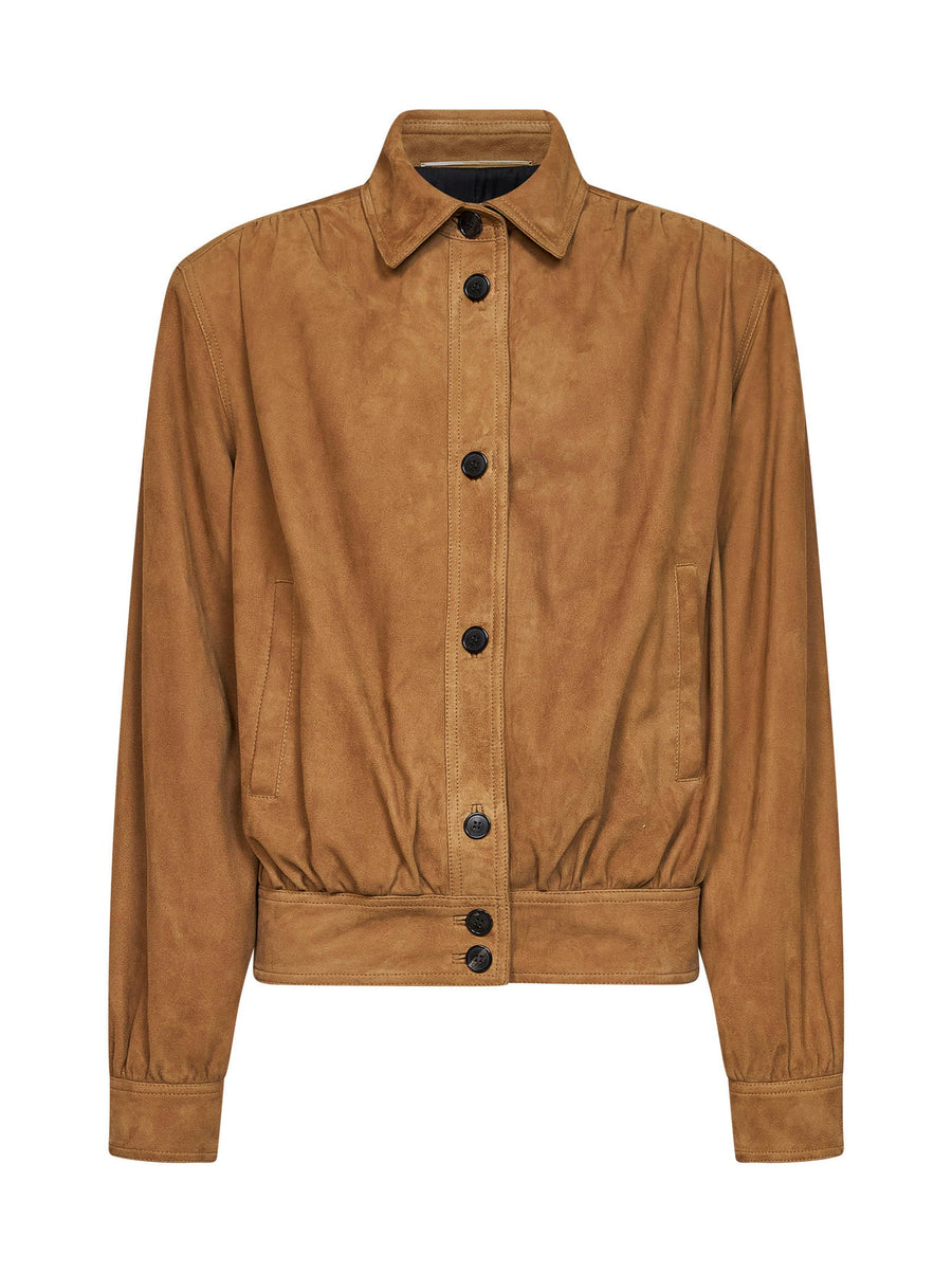 Suede Jacket Tobacco Brown Lambskin Bomber
