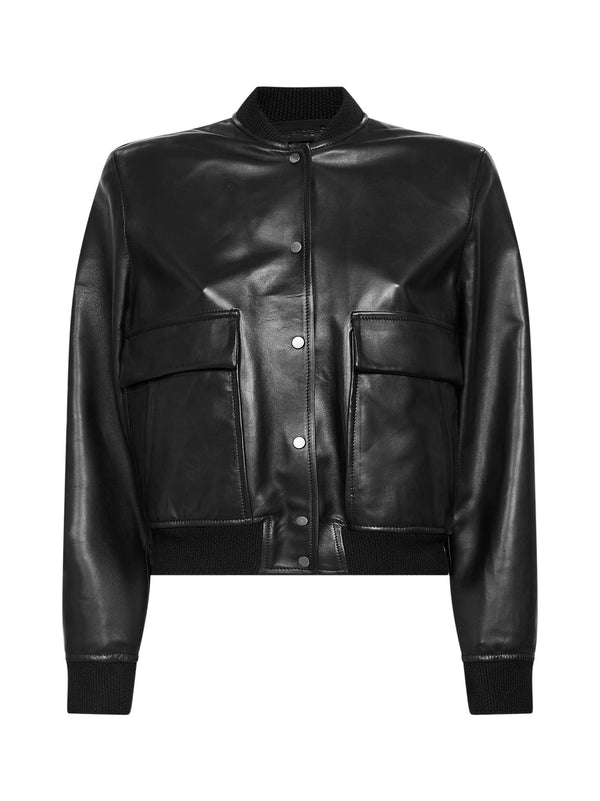Bomber Jacket Black Ovine Leather