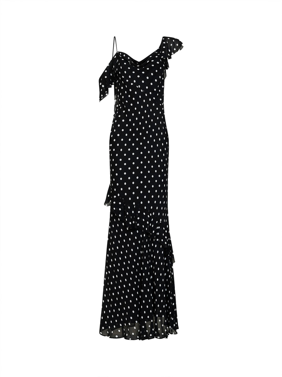 Maxi Dress Georgette Black Viscose