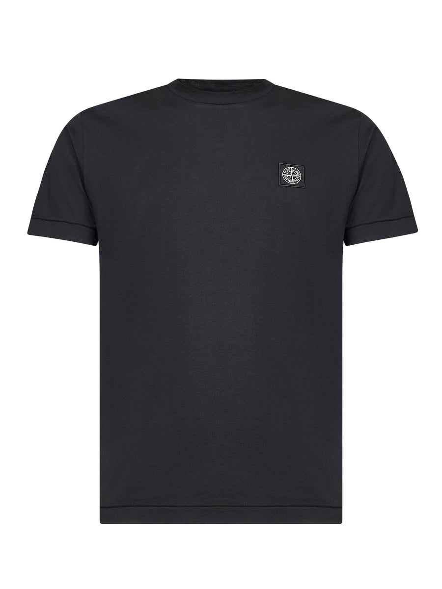 Black Slim-Fit Logo Patch T-Shirt Cotton T-shirts