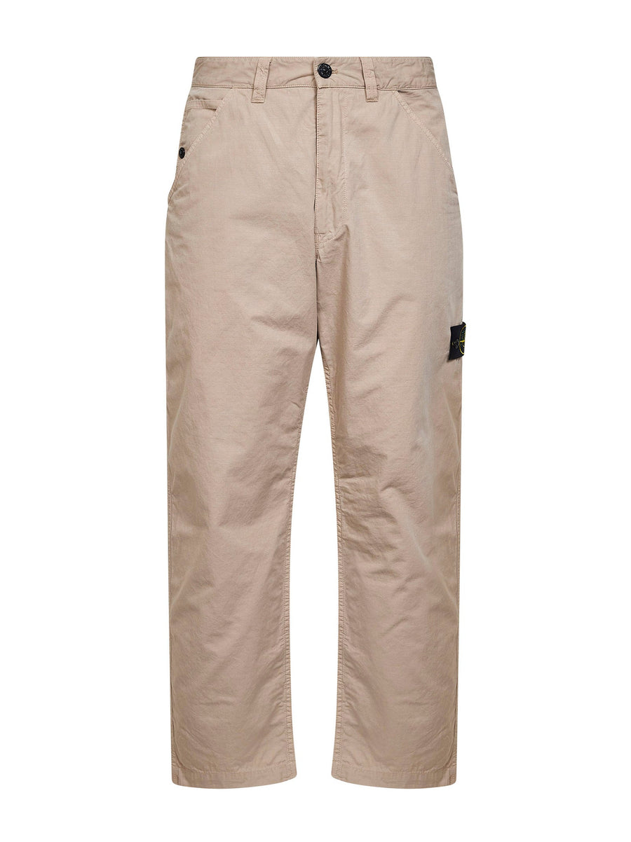 Desert Ripstop Straight-Leg Trousers Beige Natural (veg) -> Cotton