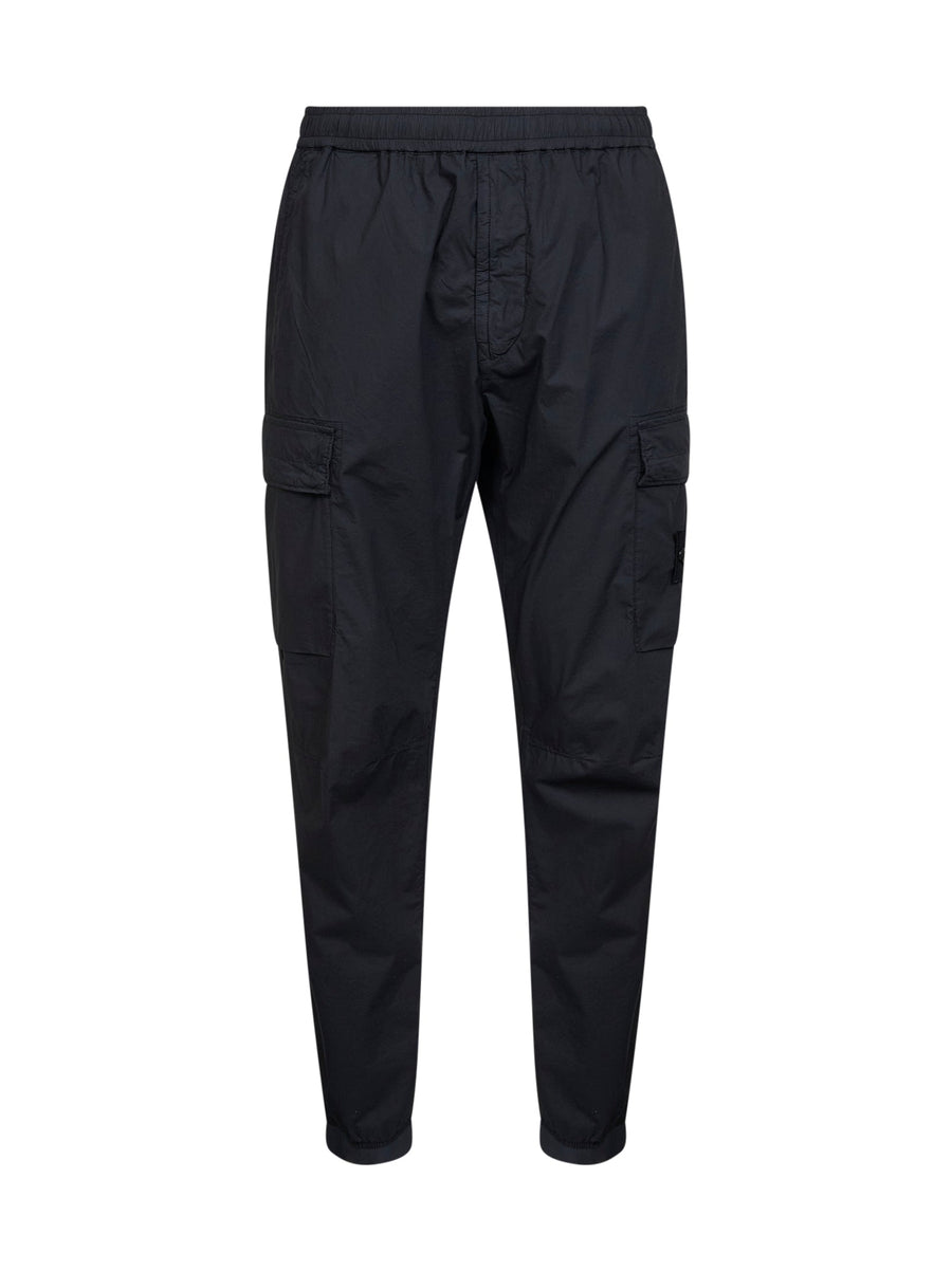 Blue Canvas Cargo Trousers Cotton