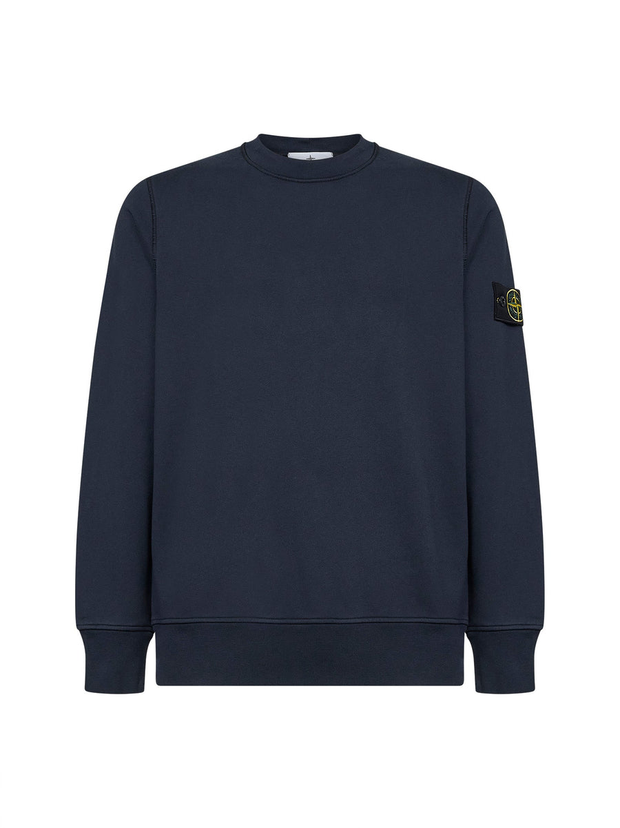 Blue Organic Cotton Crewneck Sweatshirt Sweatshirts