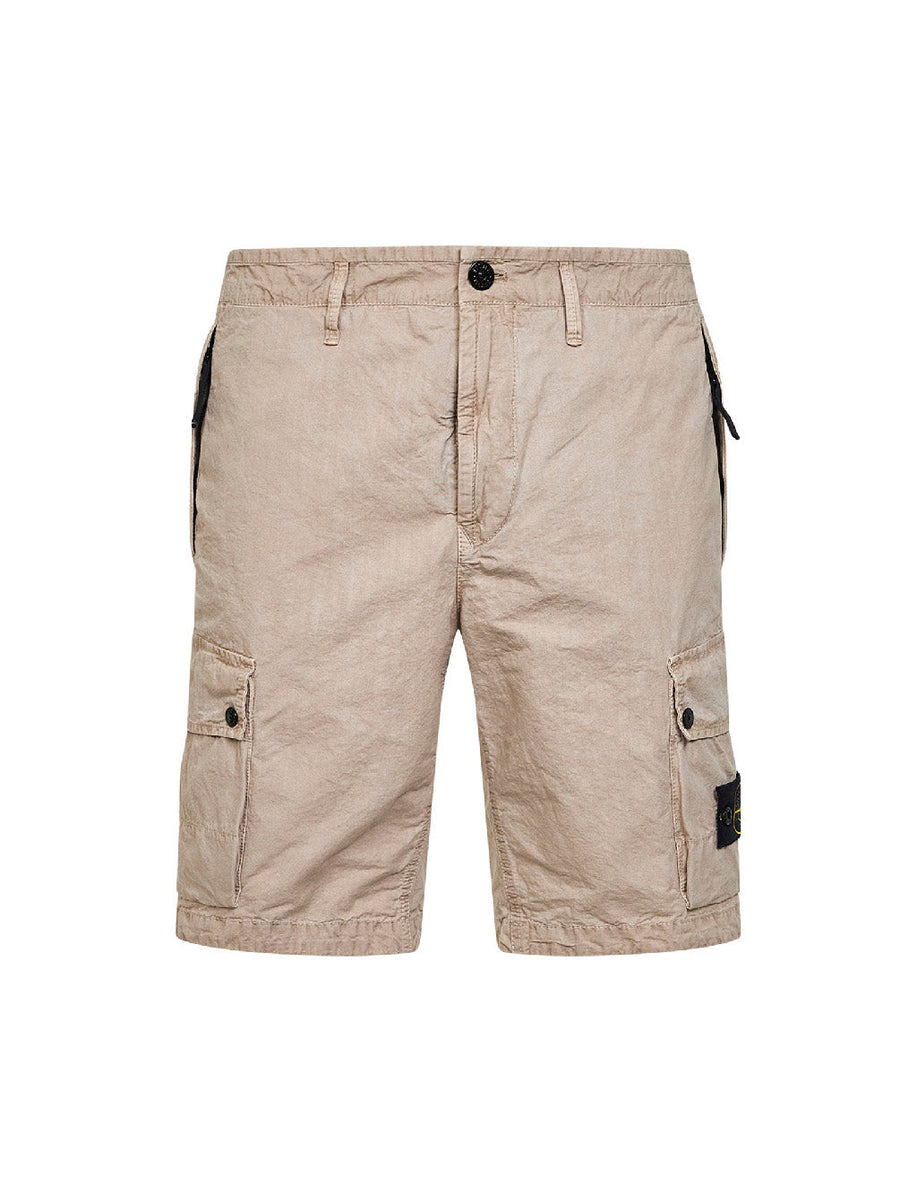 Desert Organic Cotton Twill Cargo Bermuda Shorts Beige Natural (veg) -> 100 %