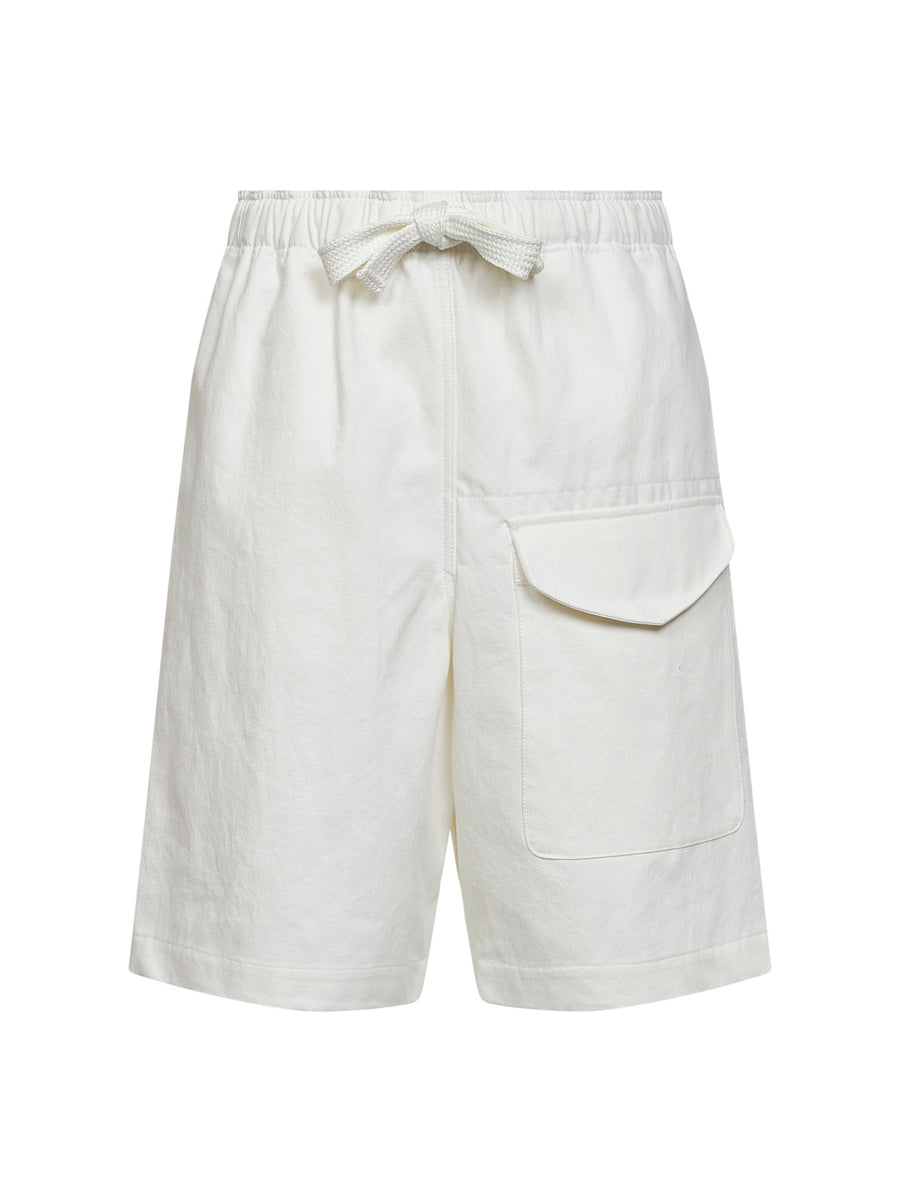 Salt Slub Cotton Twill Bermuda Shorts White