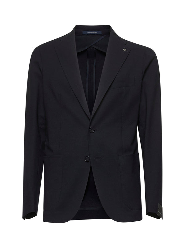 Blue Stretch Virgin Wool Blazer Jacket