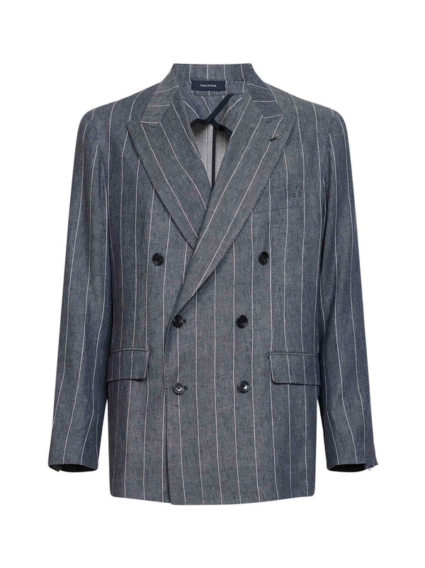 Blazer New York Blue Linen-Blend Jacket