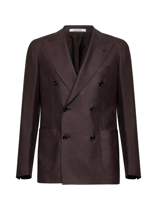 Blazer Vesuvio Dark Brown Silk-Wool Jacket