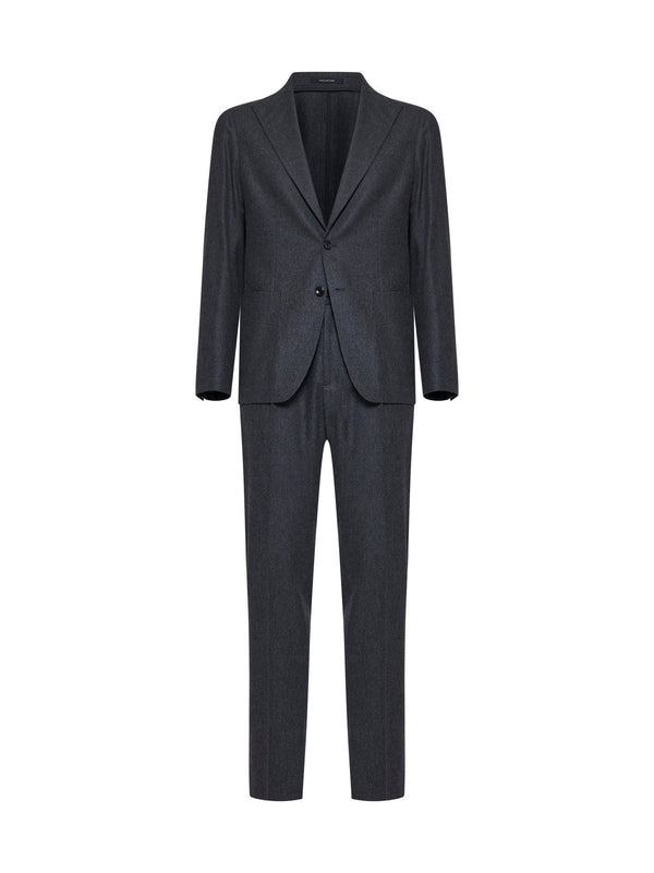 Single-Breasted Wool Suit Anthracite Grey Virgin Suits