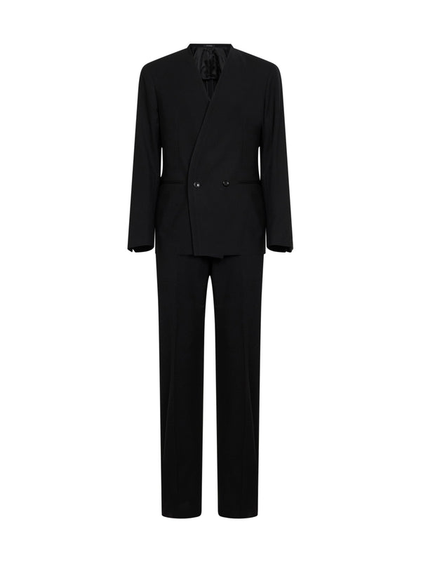 Suit Double-Breasted Virgin Wool, Black Suits