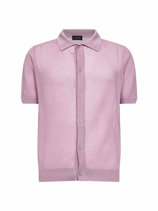 Shirt Pointelle Knit Wisteria Purple Cotton
