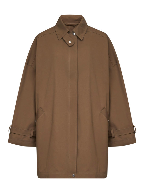 Organic Cotton Oversized Trench Jacket Brown & Raincoats