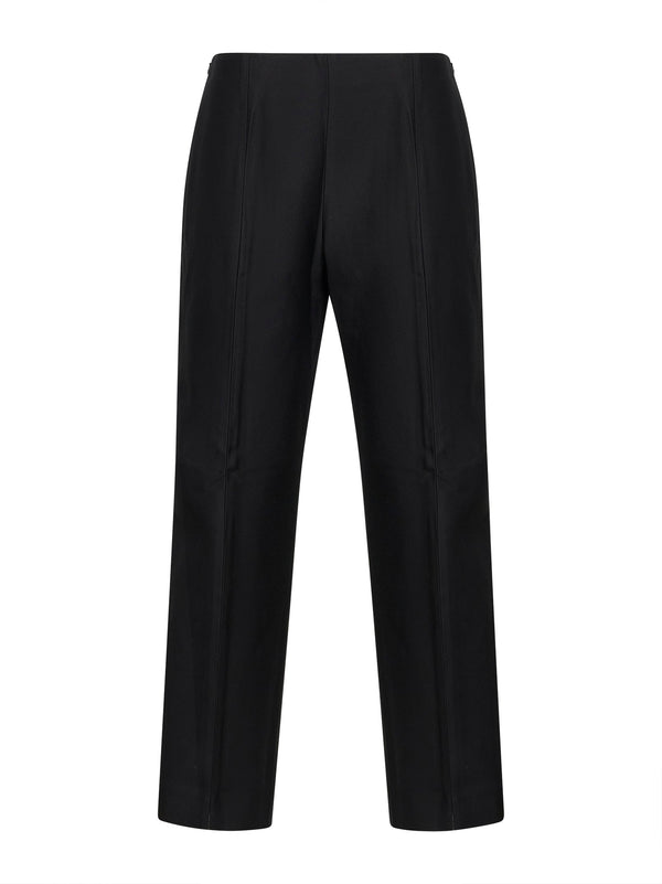 Slim Evening Trousers Black Wool-Silk
