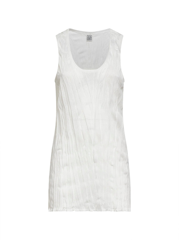 Knit Tank Top Ivory Viscose