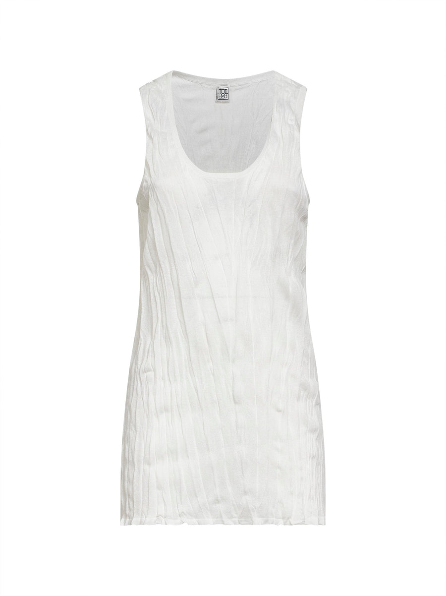 Knit Tank Top Ivory Viscose