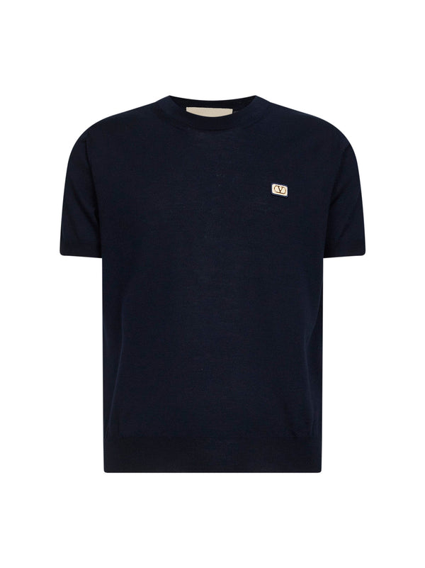 Sweater Vlogo Blue Wool Virgin