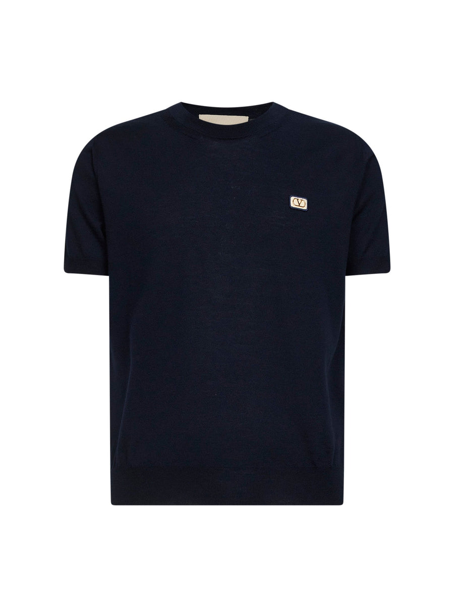 Sweater Vlogo Blue Wool Virgin