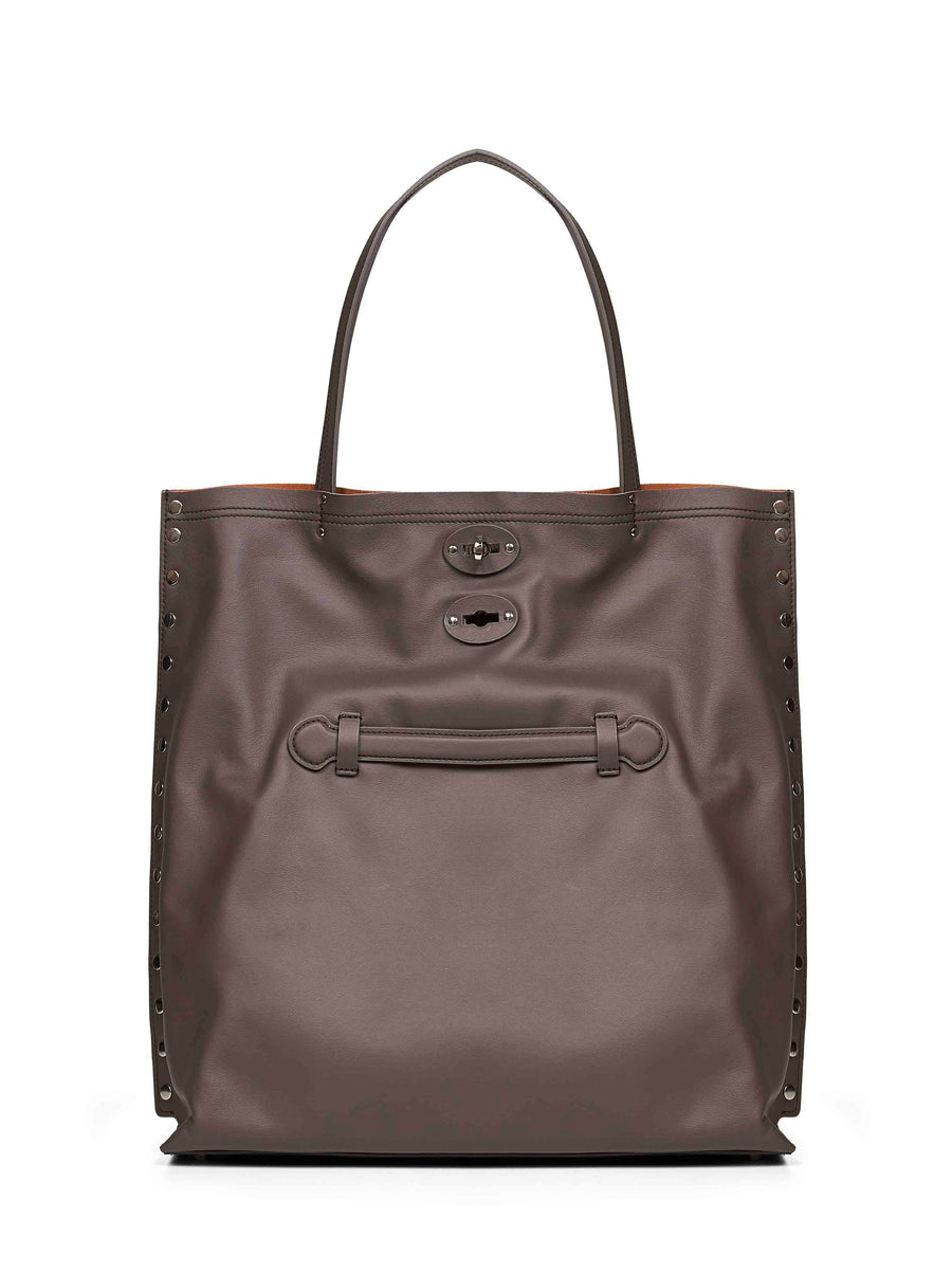 Brown Gianduiotto Medium Tote Bag Bovine Leather (top Grain) Handbags