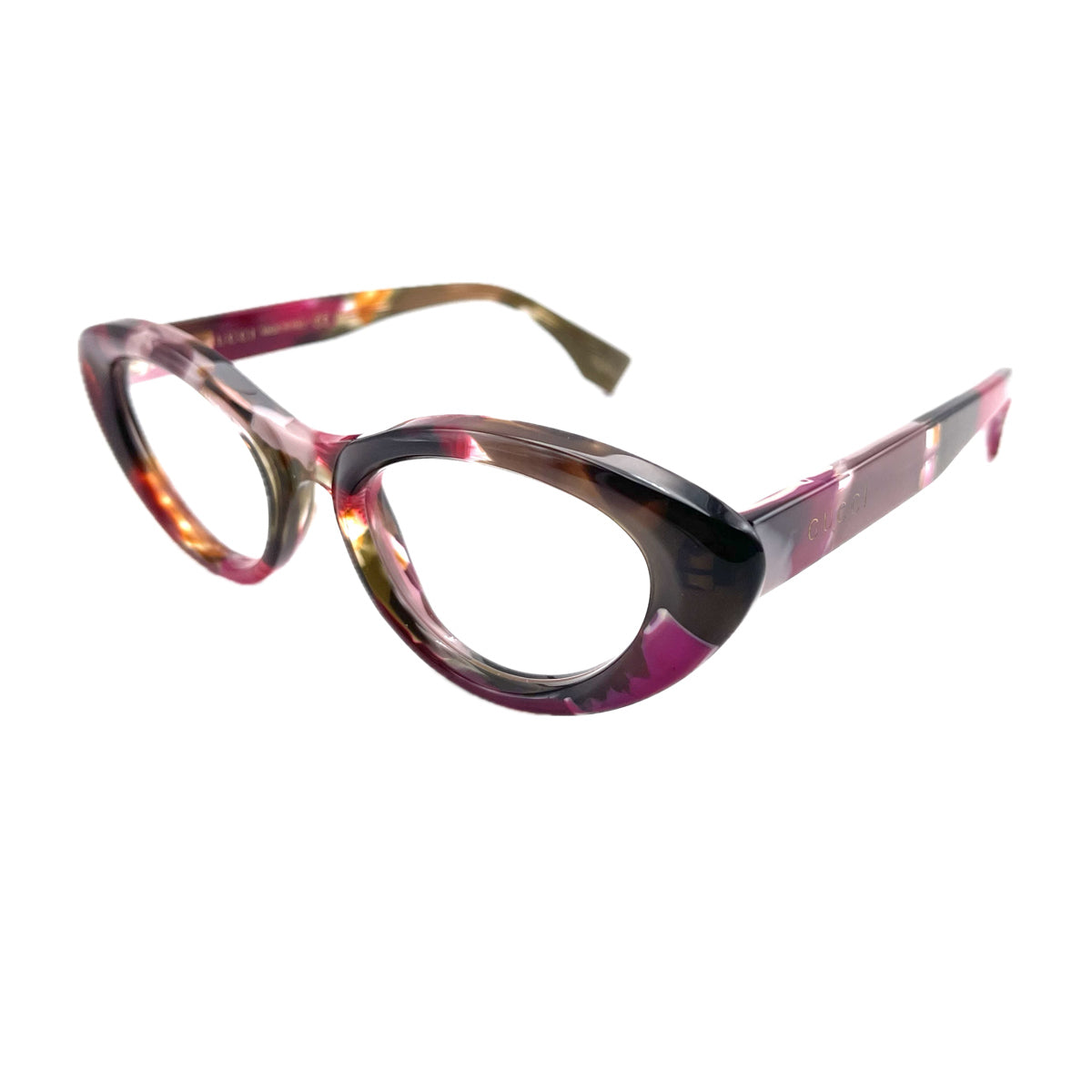 Gucci GG1749O RE-ACE Lettering 002 Havana Trasparent Multicolore Recycled Acetate Occhiali Da Vista