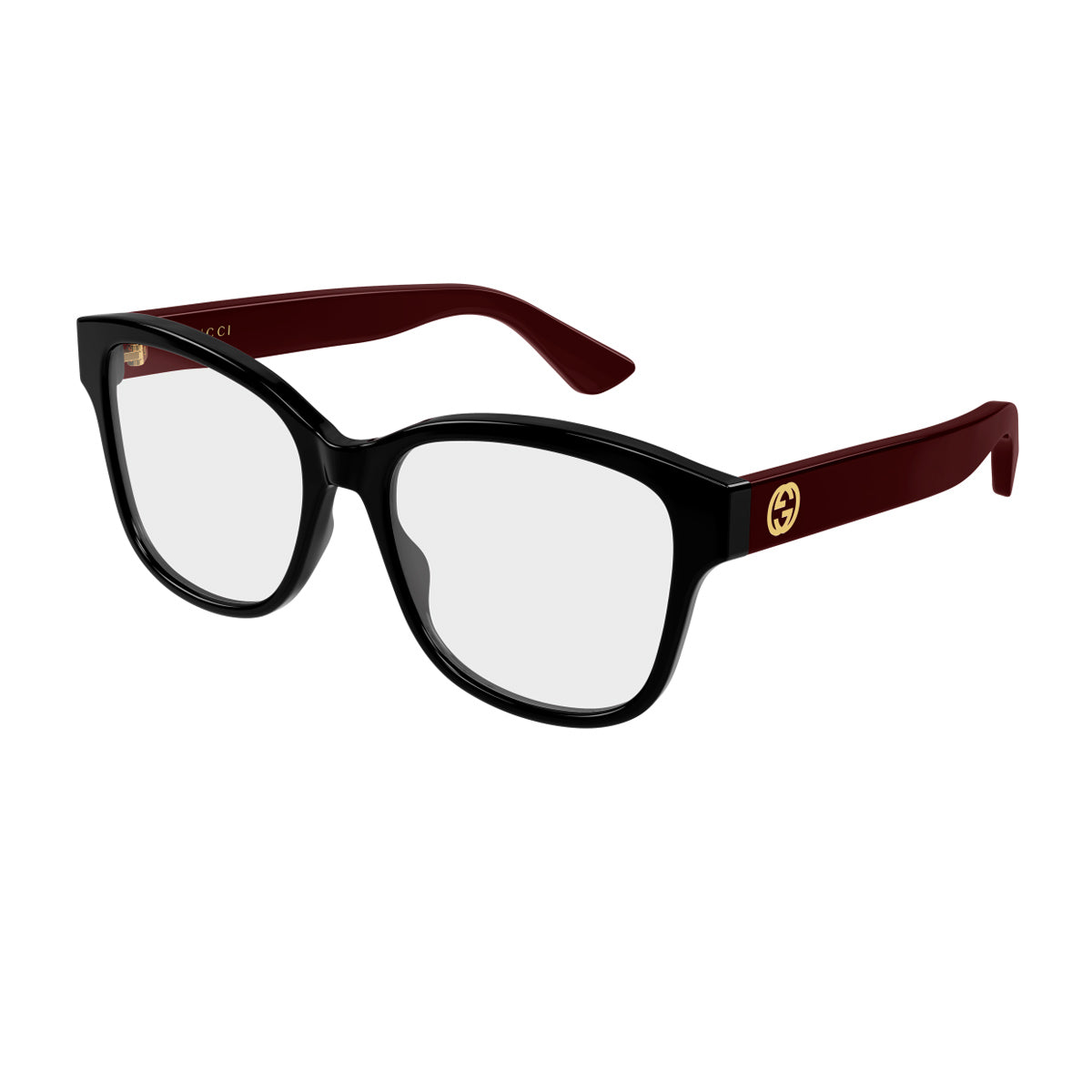 Gucci GG1340O Linea Emblem 009 Black Burgundy Nero Injected Occhiali Da Vista