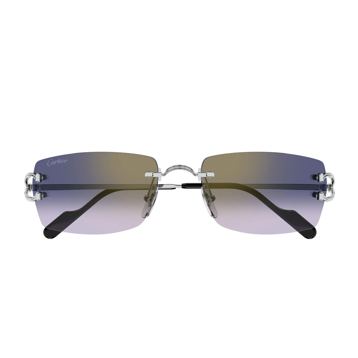 Cartier CT0550S Décor C Classique 003 Silver Blue Argento Meatal Occhiali Da Sole