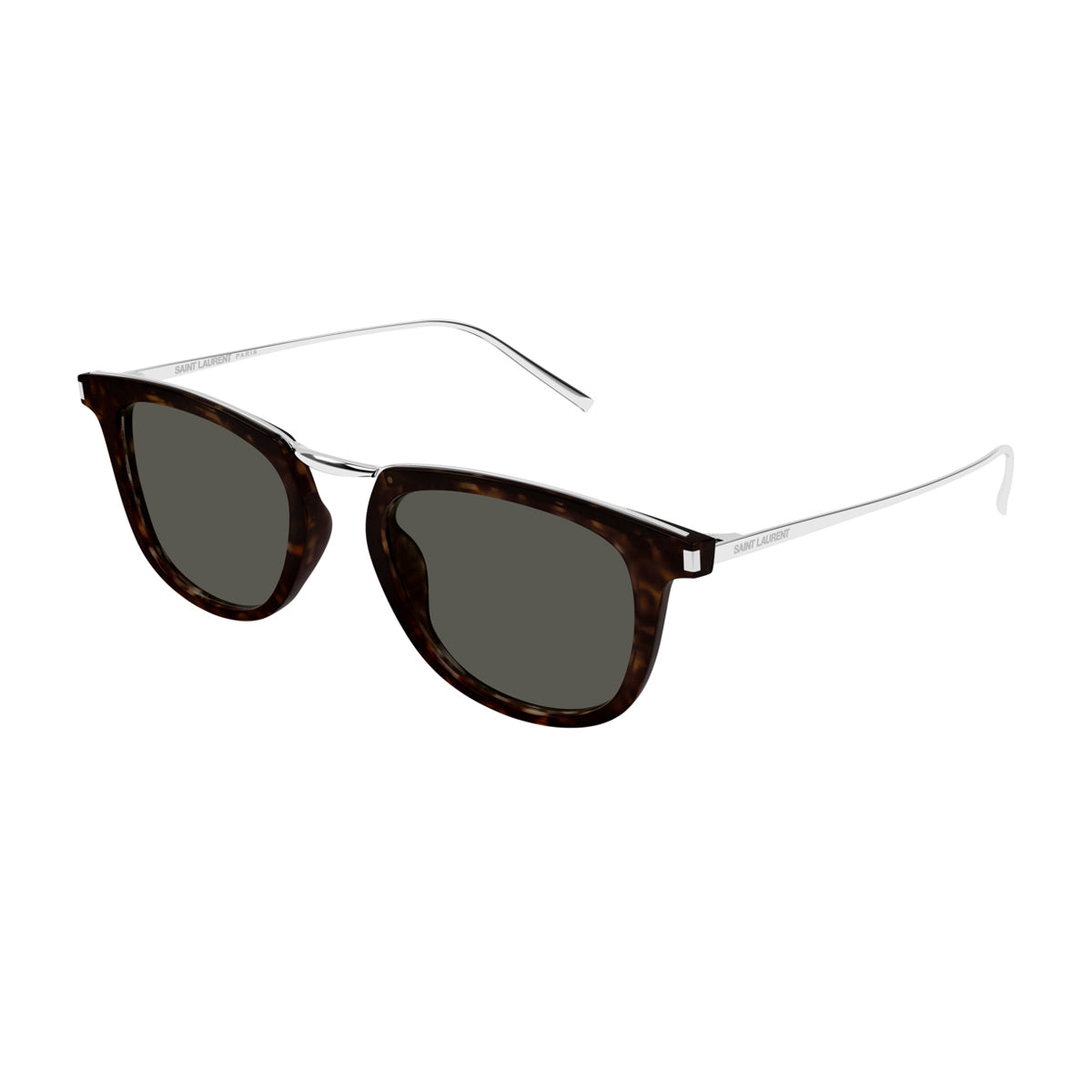 Saint Laurent SL 753 Linea Corner Angle 002 Havana Silver Grey Marrone Acetate/ Metal Occhiali Da Sole