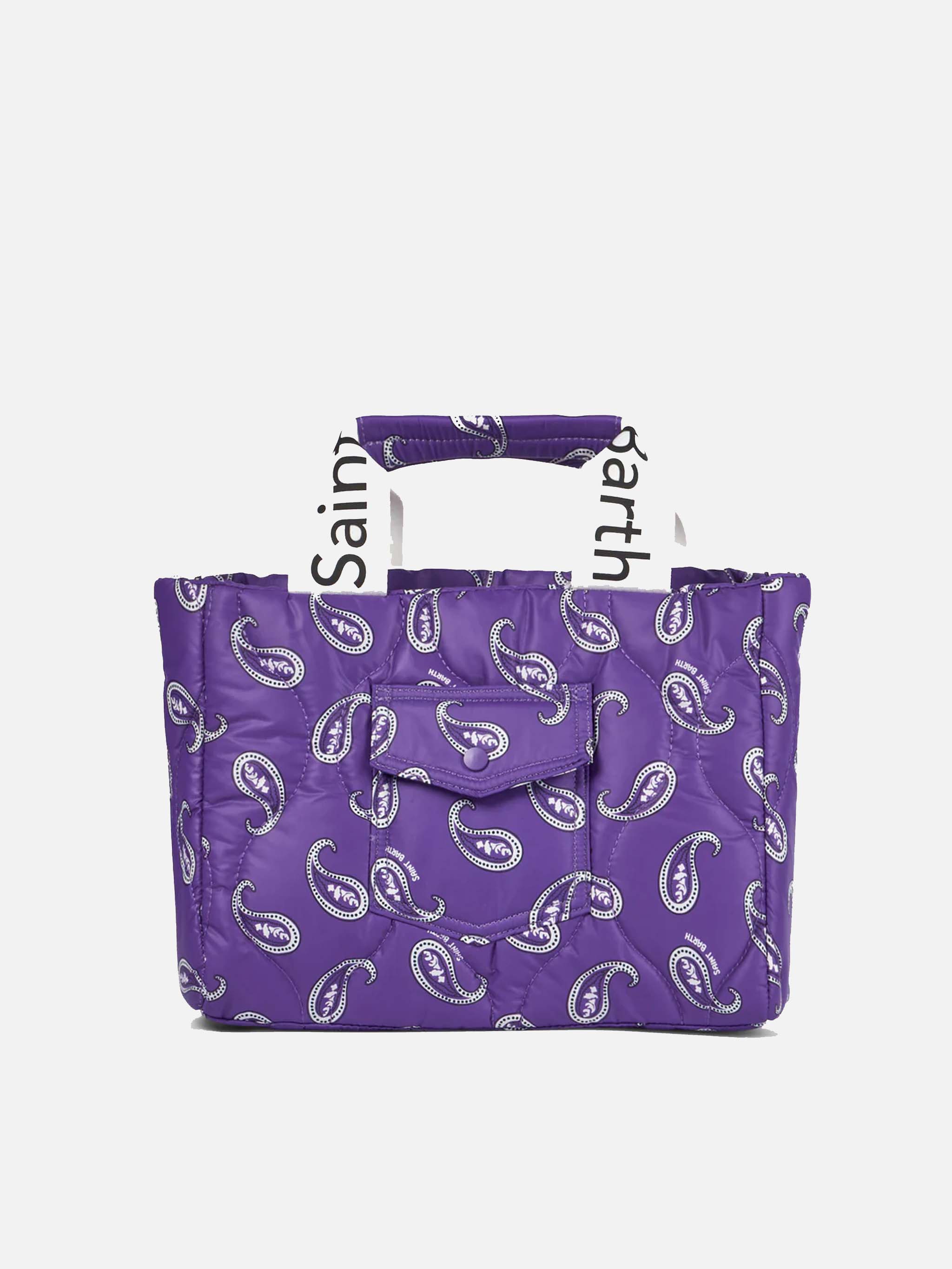 Puffer Handbag With Paisley Print Pink Bag