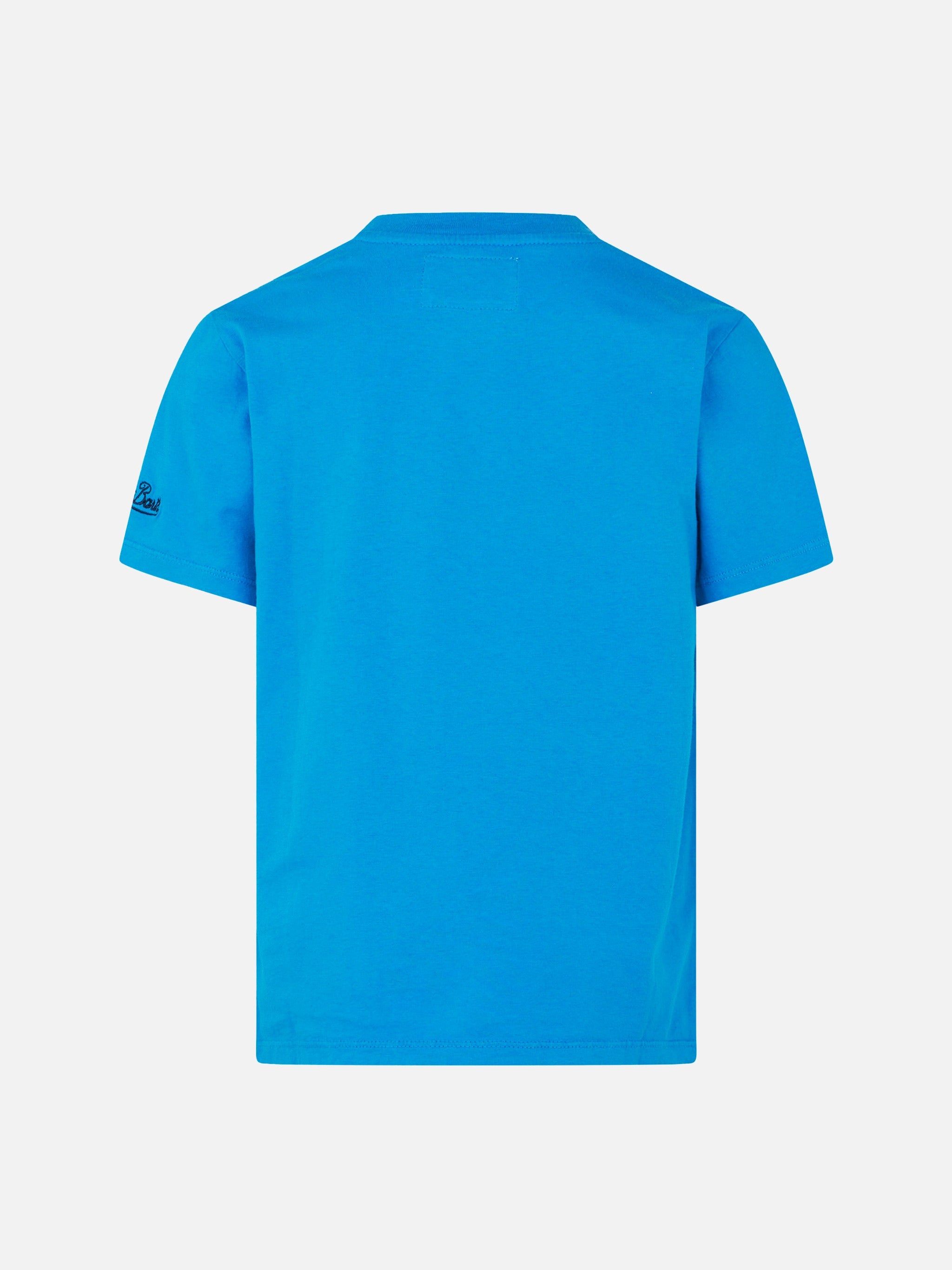 Boy Cotton T-Shirt With Print Blue