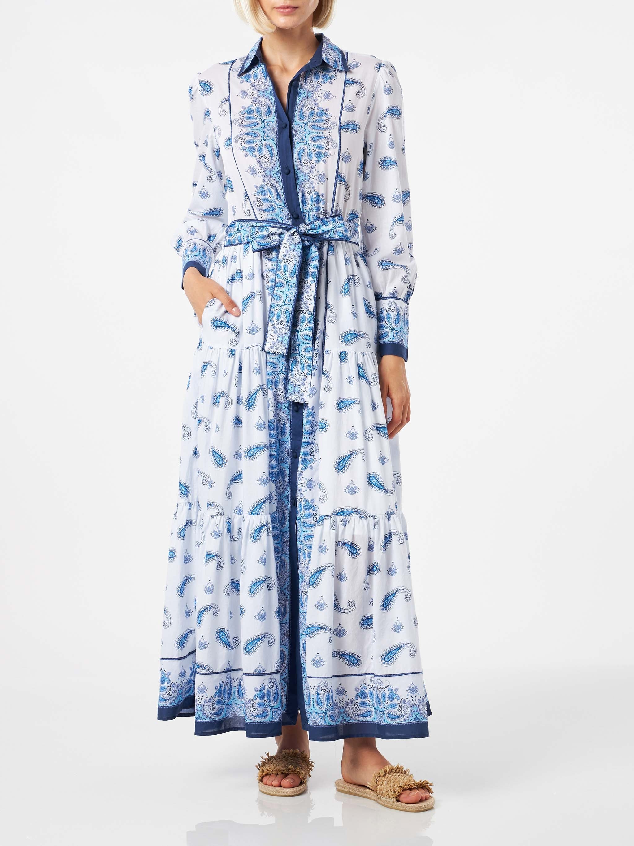 Blue Paisley Jensen Cotton Dress