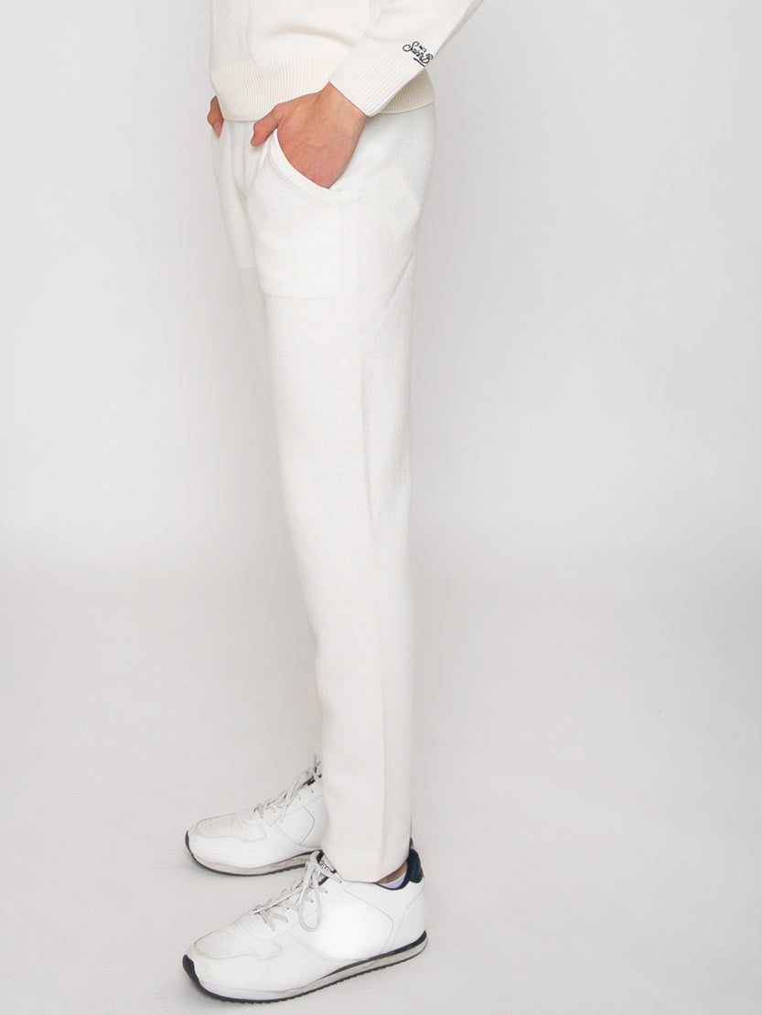 Track Knitted Sweatpants With Pockets White Pant