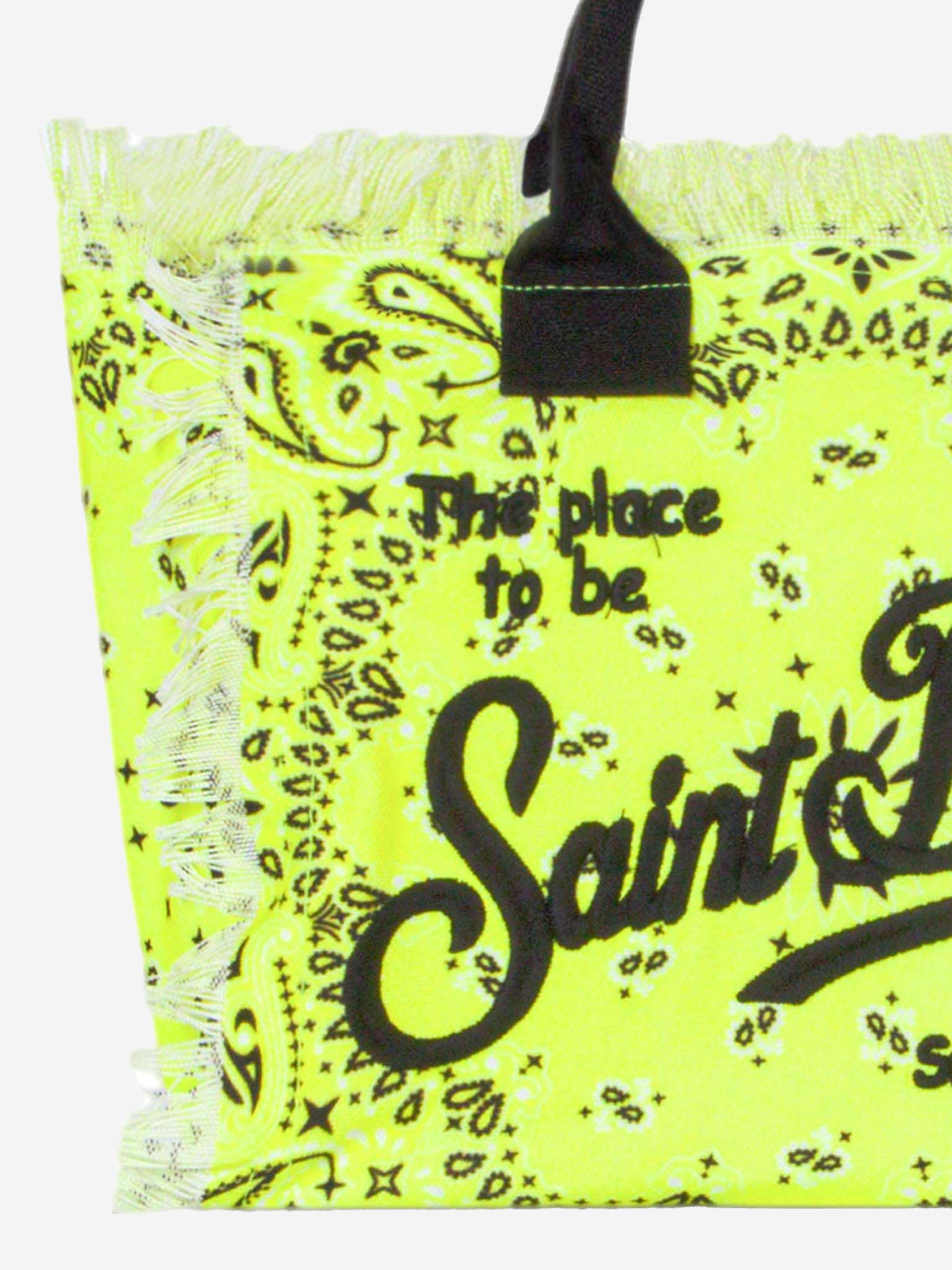 Colette Cotton Canvas Bag With Fluo Yellow Bandanna Print