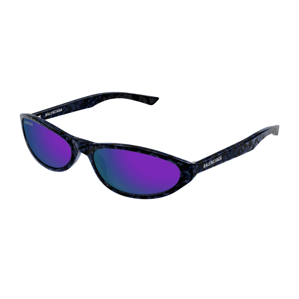 Balenciaga BB0007S Linea Everyday 011 Violet Black Nero Acetate Occhiali Da Sole