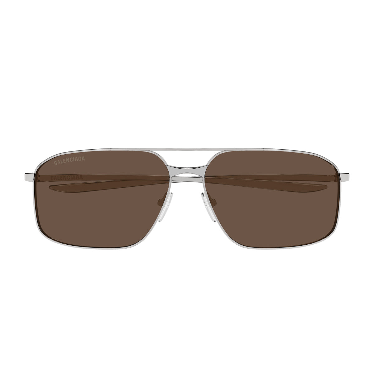 Balenciaga Bb0492s Linea Everyday 002 Ruthenium Brown Metal Occhiali Da Sole