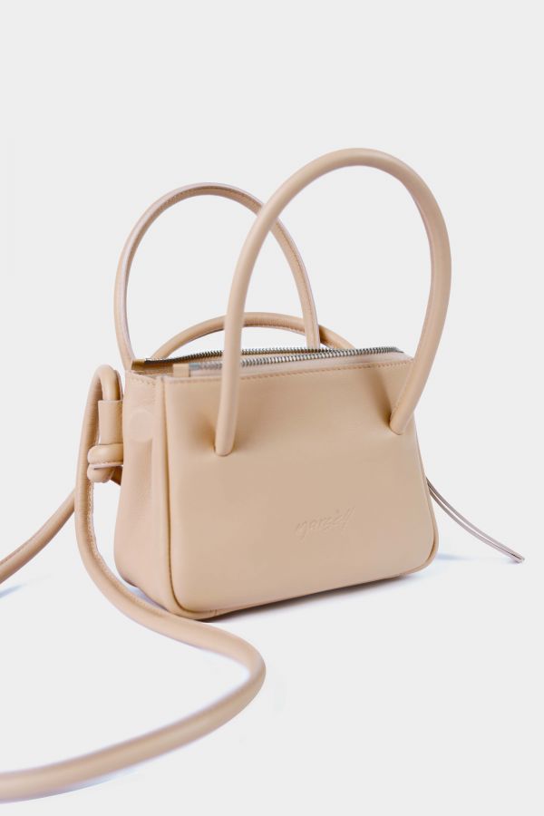 Marsell Leather top handle bag in beige