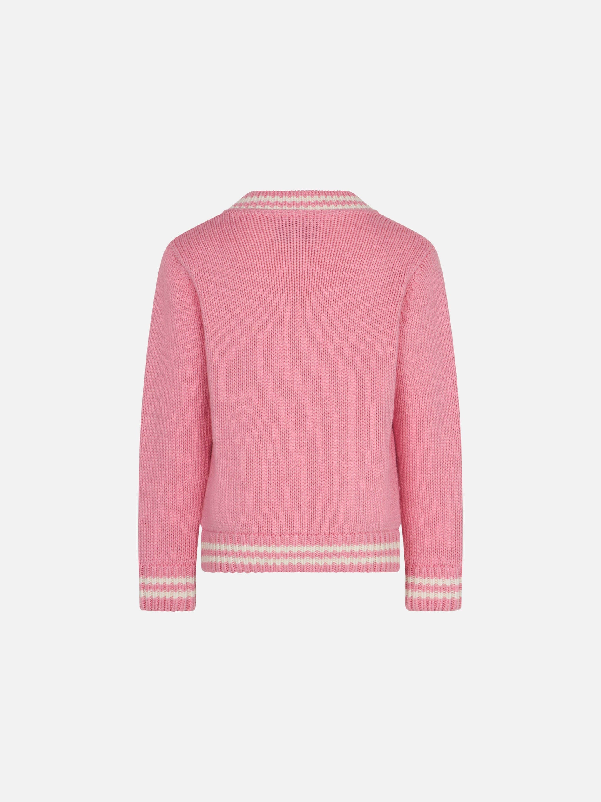 Girl Pink College Cardigan