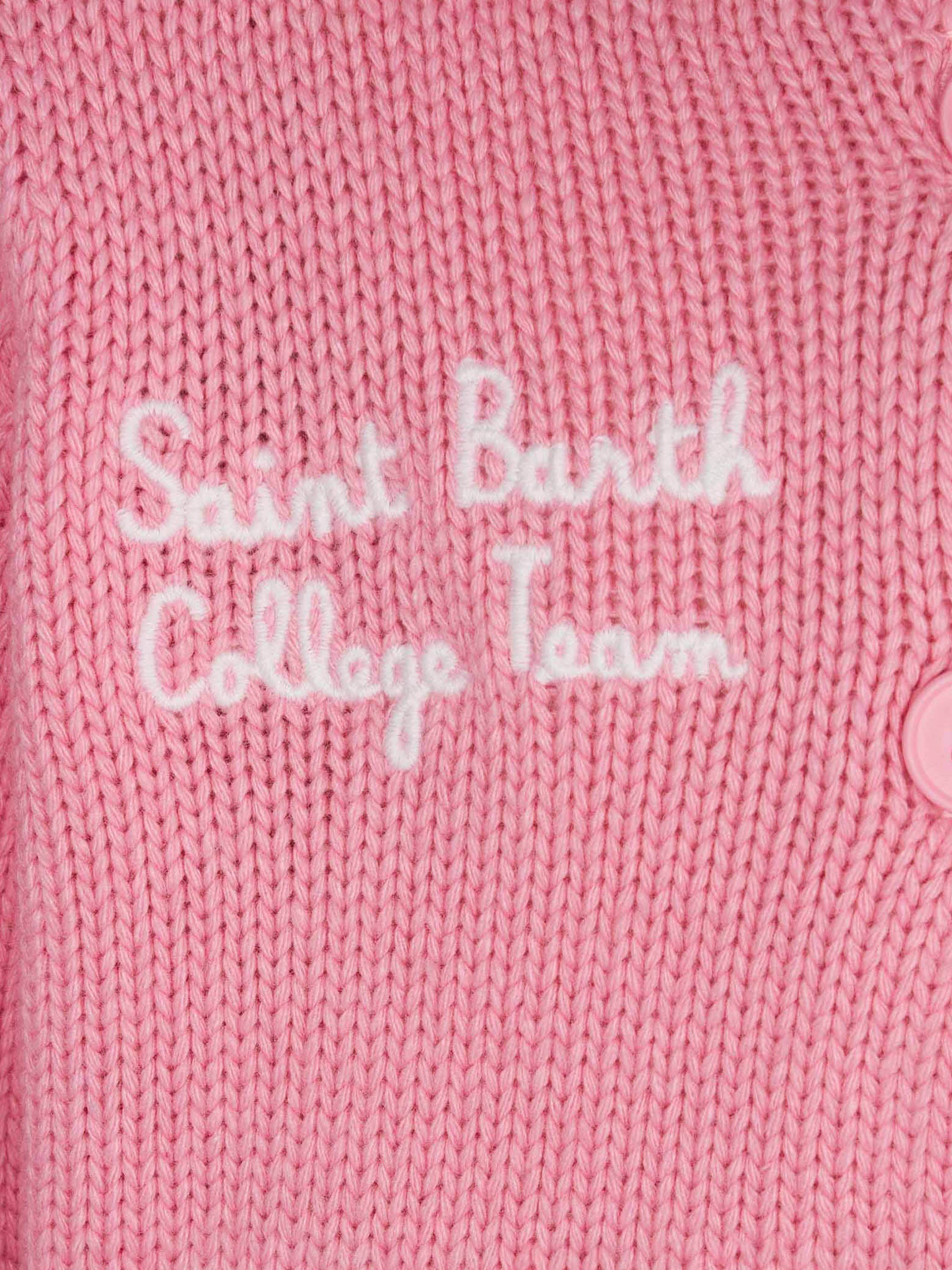 Girl Pink College Cardigan