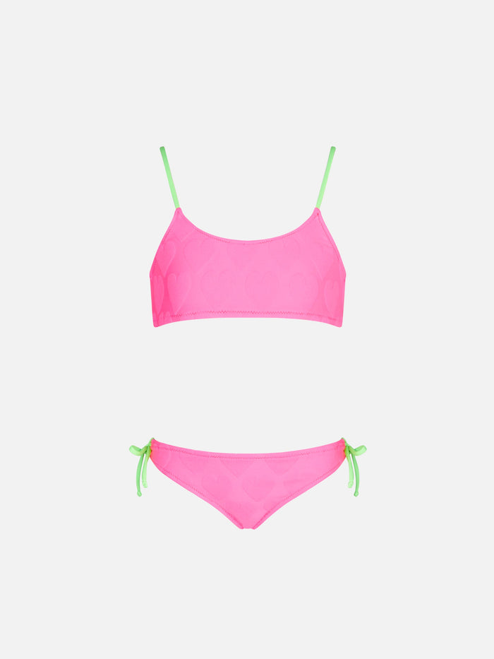 Girl Bralette Bikini With Hearts __single__