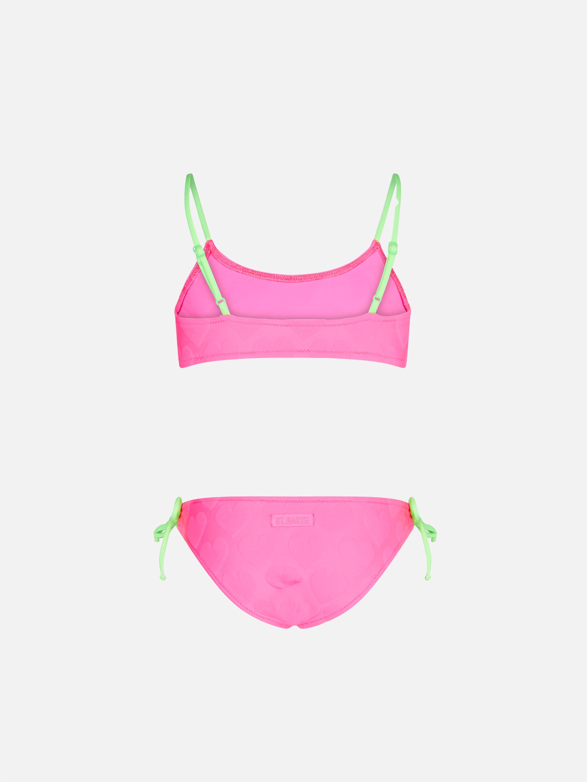 Girl Bralette Bikini With Hearts Pink