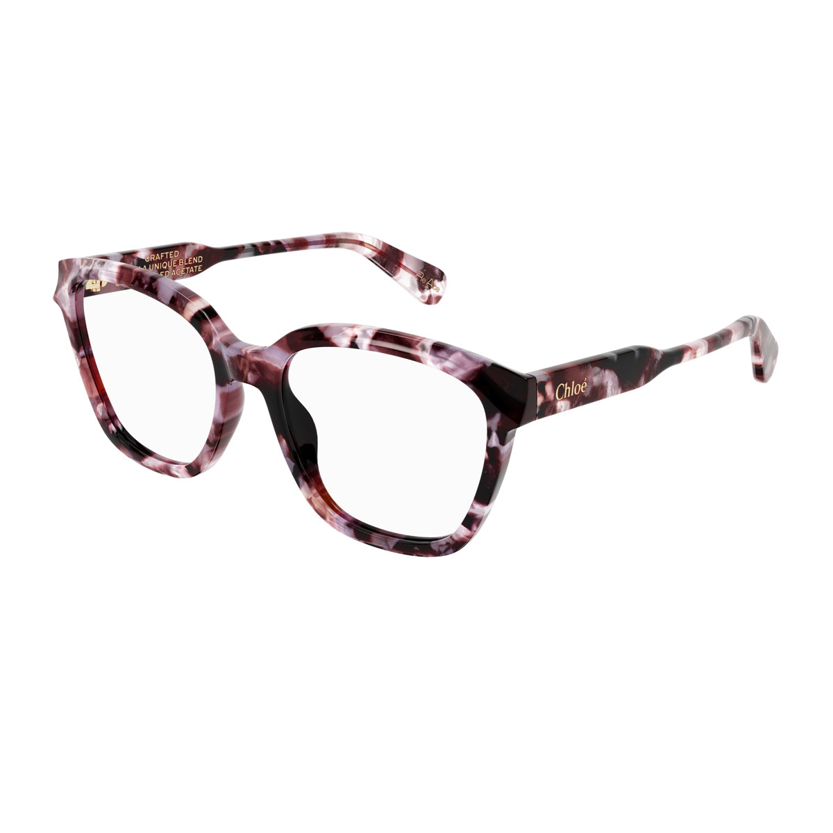 Chloé CH0265O Linea Gayia 005 Red Transparent Multicolore Recycled Acetate Occhiali Da Vista