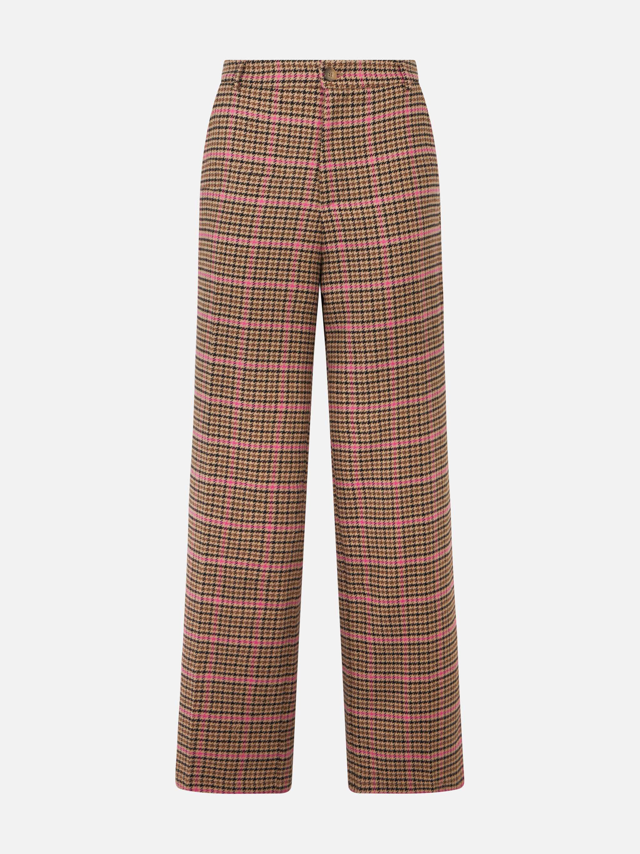 Rebella Houndstooth Palazzo Pants Brown