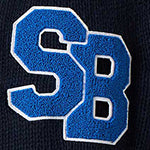 Blue Knit Bomber College Style Knitwear