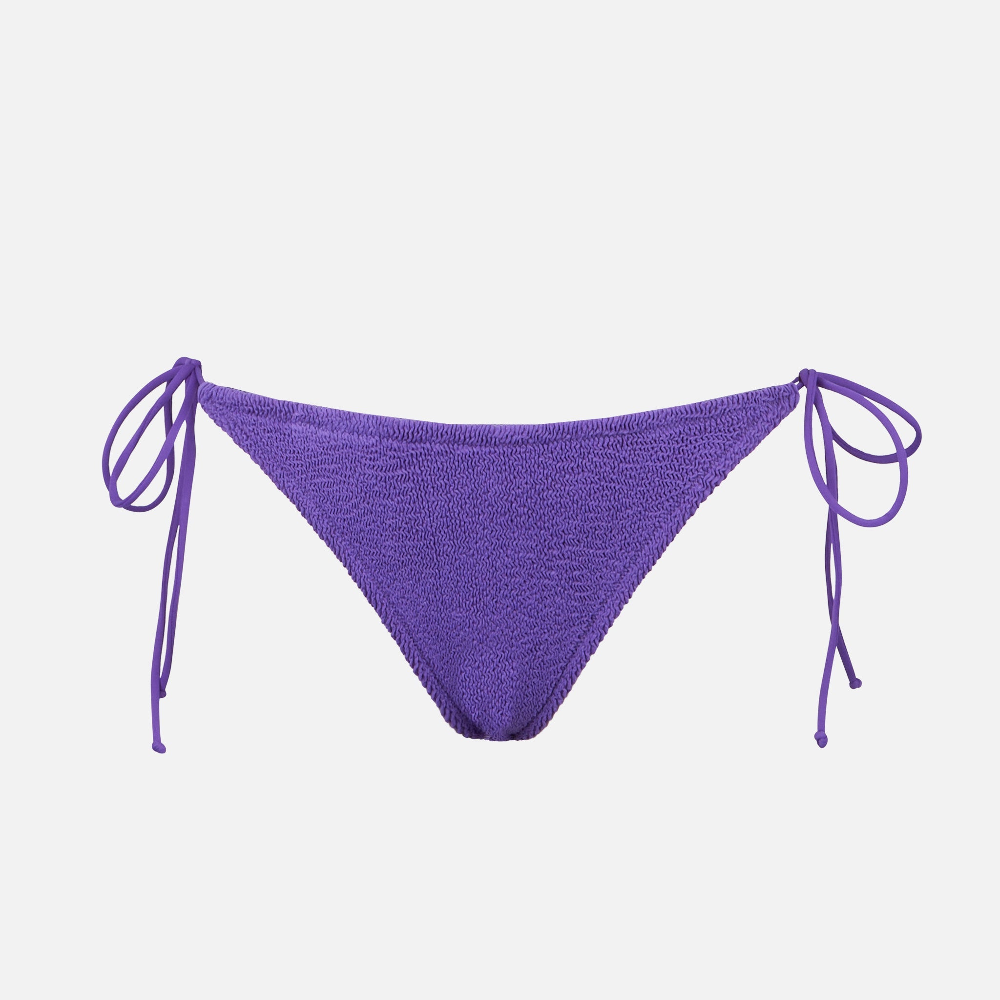 Marielle Purple Crinkle Solid Swim Briefs Pink Bottom