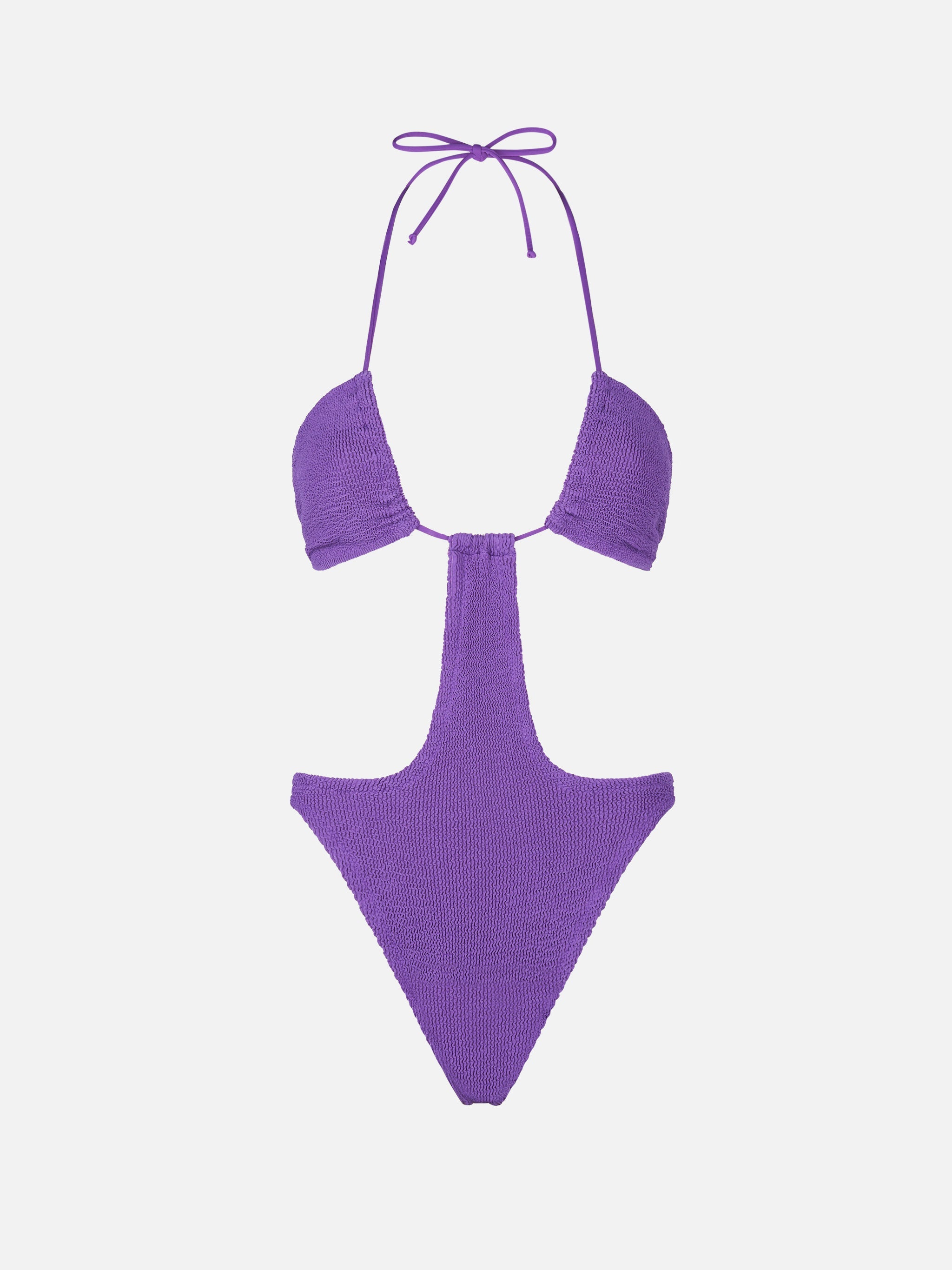 Purple Crinkle Trikini Swimsuit Pink One Piece