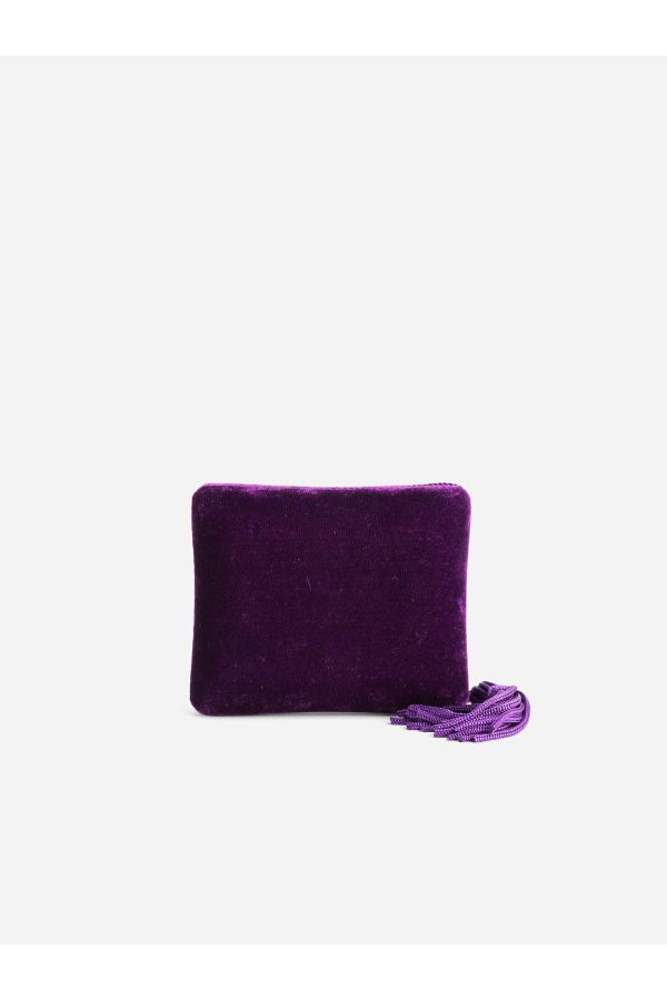 Sophie Bille Brahe Velvet clutch in purple