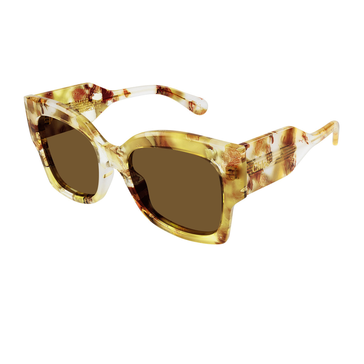 Chloé CH0252S Linea Gayia 003 Bronze Brown Multicolore Recycled Acetate Occhiali Da Sole