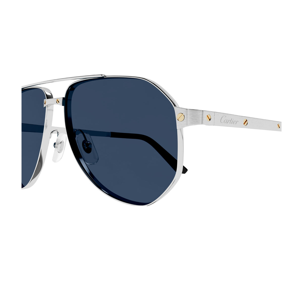 CT0461S Santos de Cartier 002 Argento Metal Occhiali Sole