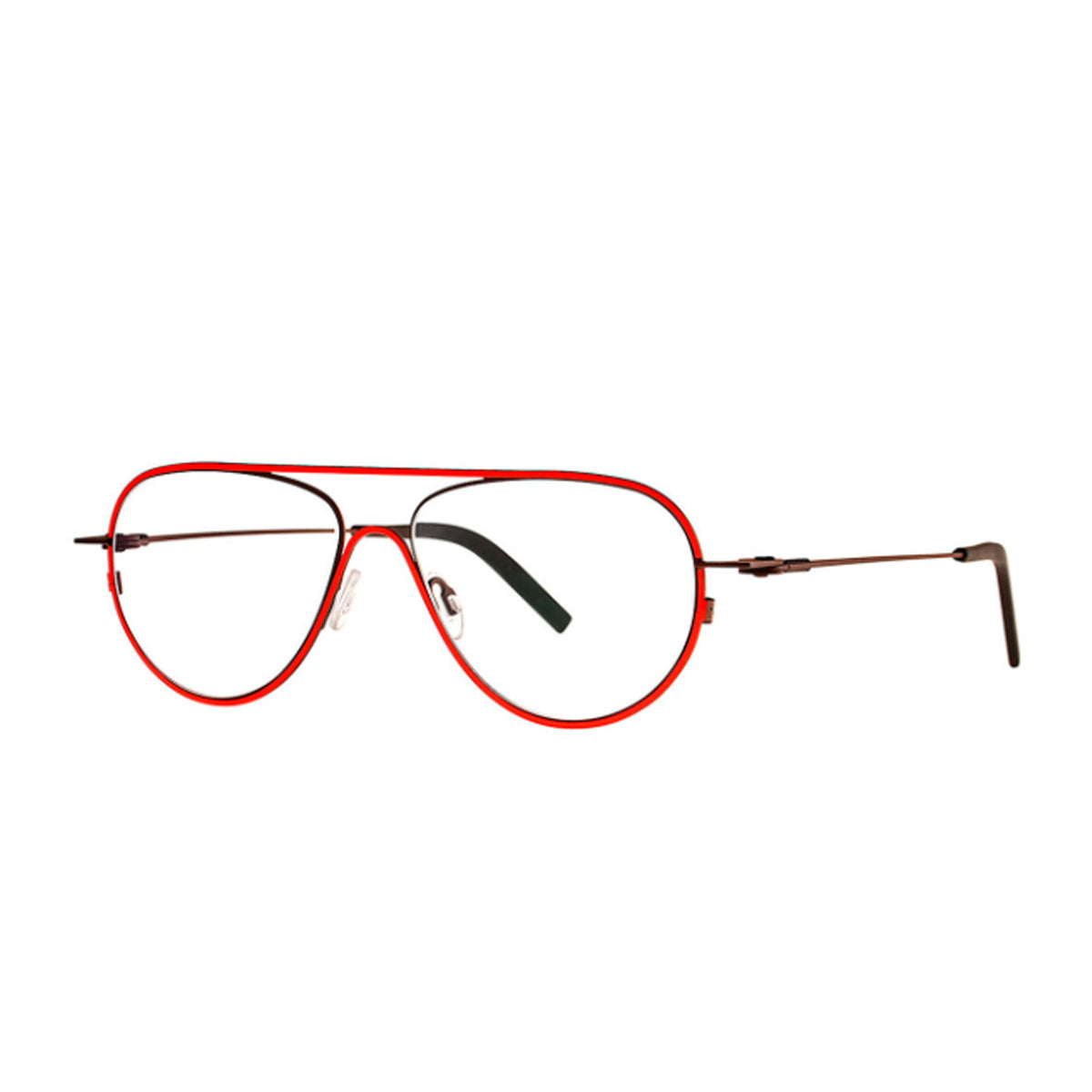 Theo EyewearIsohypse 387 Fluo Red- Burnt Matte Rosso Stainless Steel Occhiali Da Vista