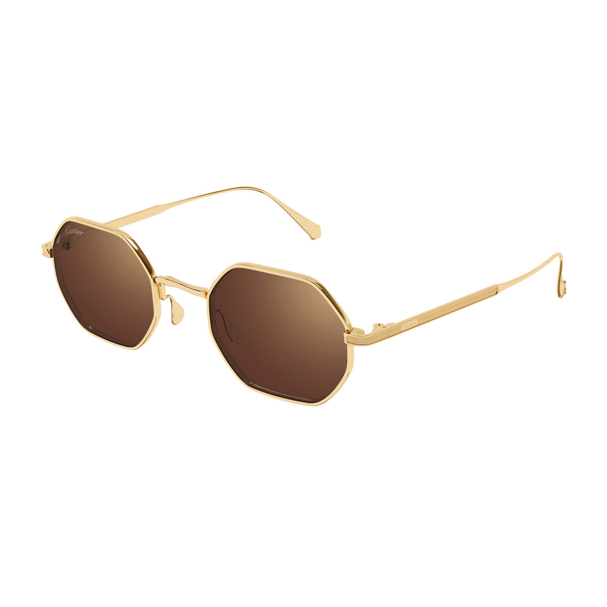 Cartier CT0627S Signature C de 002 Gold Brown Oro Titanium Occhiali Da Sole